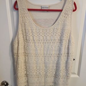 Tank with crochet overlay